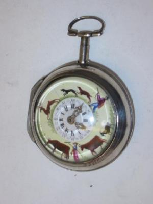 Appraisal: A SILVER PAIR CASE VERGE POCKET WATCH by Simon Solomon