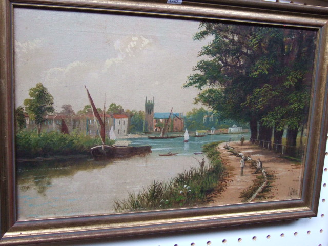 Appraisal: J Lewis th th century Thames scenes a pair oil