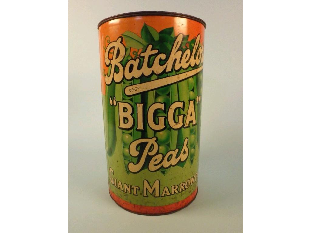 Appraisal: An early thC advertising tin for Bachelors Bigga peas giant