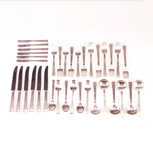 Appraisal: Sterling flatware six-piece setting for six monogrammed Q hallmarked with