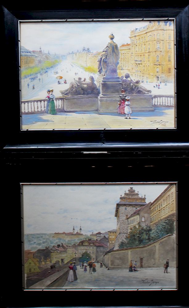 Appraisal: Unknown Artist around Unknown Artist around two watercolors showing the