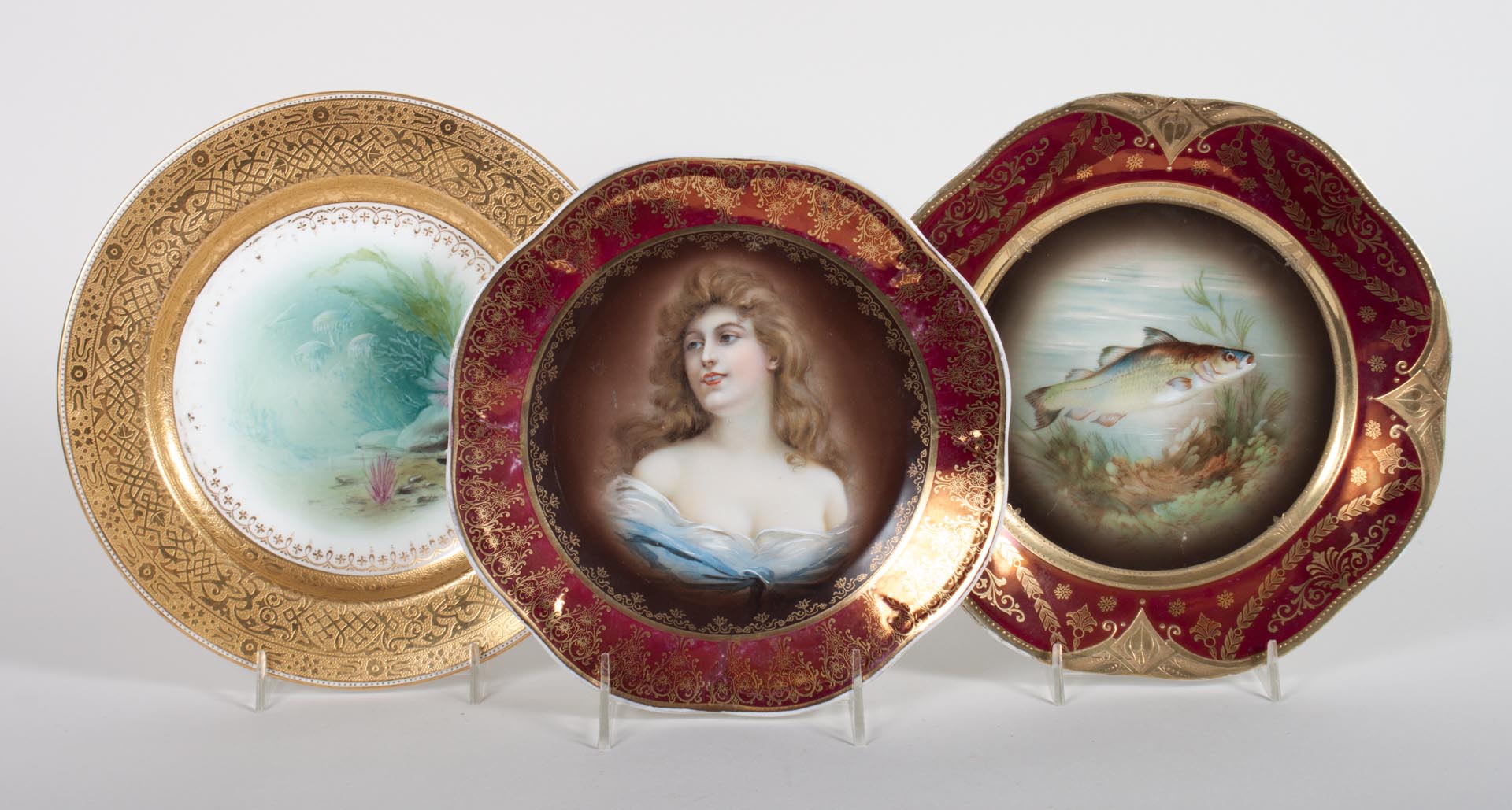 Appraisal: Three Austrian and English cabinet plates first quarter- th century