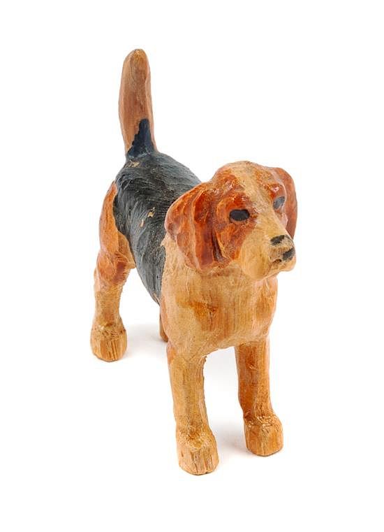 Appraisal: A Wooden Beagle Figure Height inches A Wooden Beagle Figure