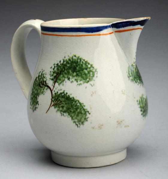 Appraisal: Extremely Rare s Leed's Creamer English Retains a wonderful speckle-decorated