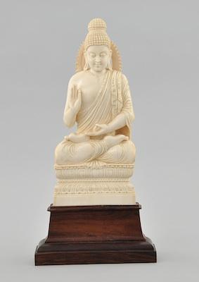 Appraisal: A Carved Ivory Figure of Seated Buddha Carved ivory figure