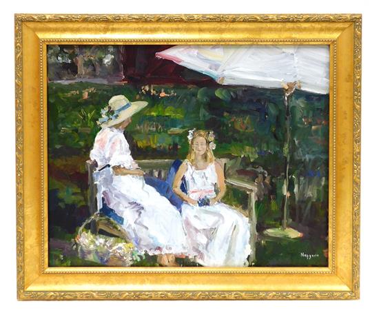 Appraisal: Richard Nazzaro Connecticut th C Samantha Mother Impressionist style oil