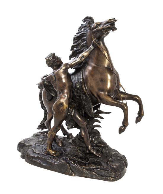 Appraisal: Sale Lot A French Bronze Figural Group after guillaume coustou