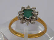 Appraisal: An carat gold emerald and diamond ring emerald approx x