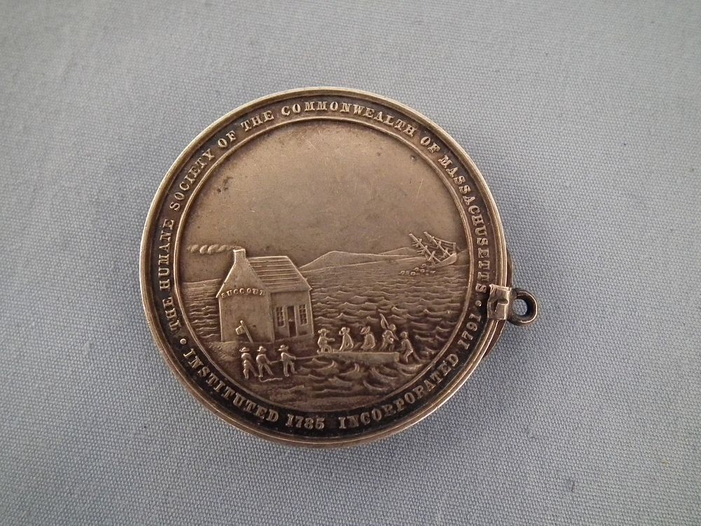 Appraisal: SILVER LIFESAVING MEDAL Old silver lifesaving medal inscribed TO CHAS