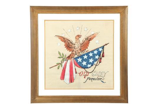 Appraisal: OLD GLORY FOREVER AMERICAN LATE TH-EARLY TH CENTURY Painting on