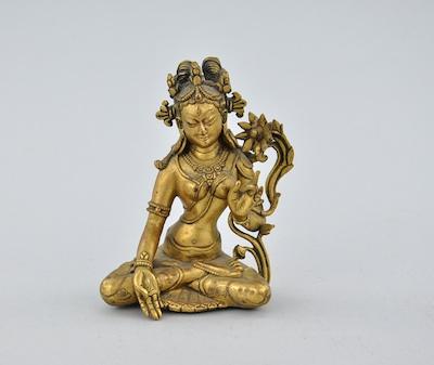 Appraisal: A Gilt Bronze Tara Figure of Meditating Buddha ca th