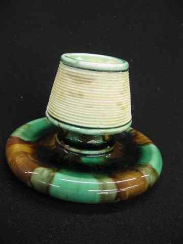 Appraisal: Wedgwood Majolica Match Holder Striker mottled green brown '' tall