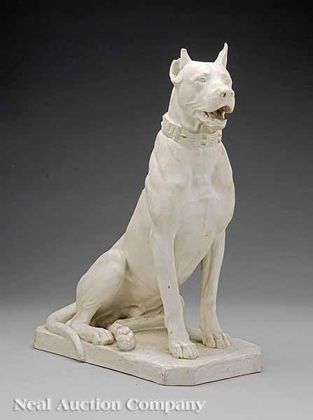 Appraisal: A Sevres Biscuit Porcelain Seated Pinscher Dog after the model