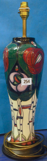 Appraisal: Moorcroft lampbase decorated in the Charles Rennie Mackintosh design height