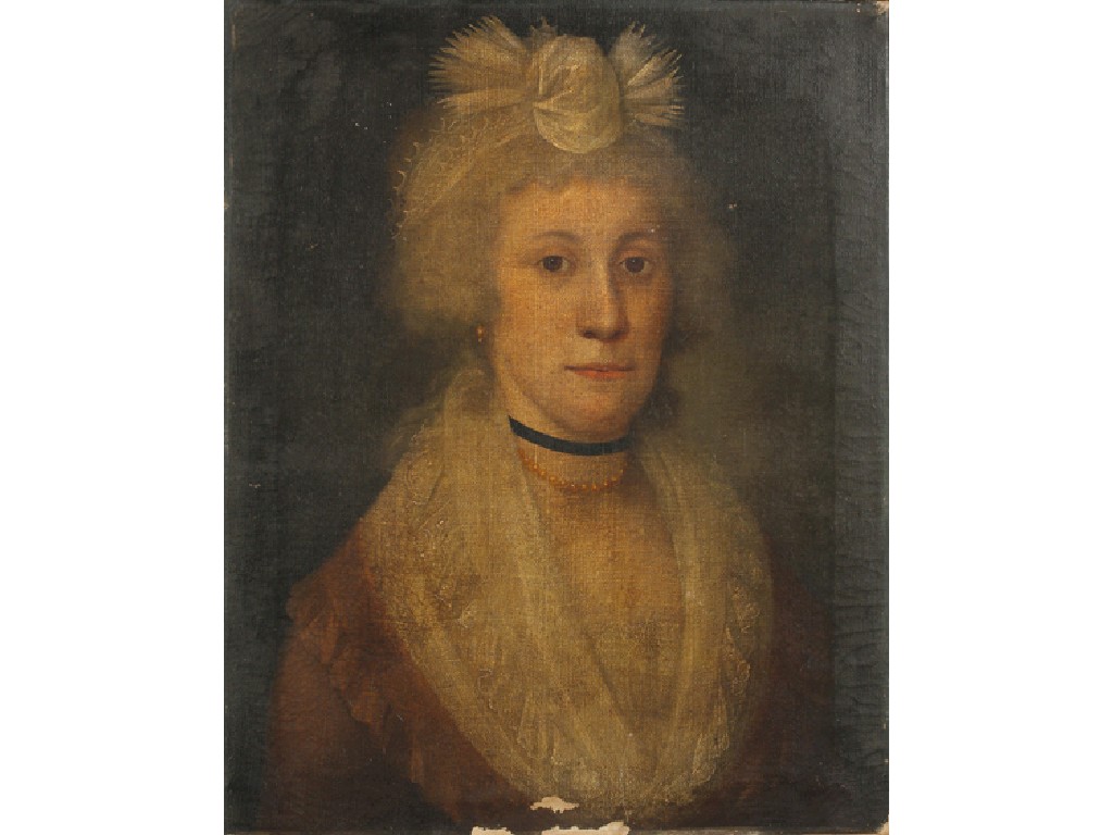 Appraisal: CONTINENTAL SCHOOL th century A portrait of a lady wearing