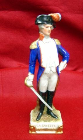 Appraisal: DRESDEN FIGURINE - NAPOLEON'S MARSHALL - LAFAYETTE