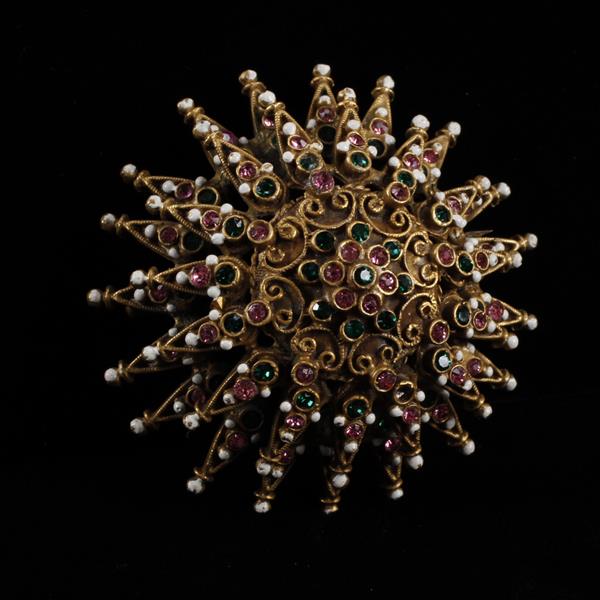 Appraisal: Kenneth J Lane KJL Rhinestone Enamel Brooch Pin dia