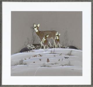 Appraisal: Deer in Snow by E Toddy dates unknown E Toddy