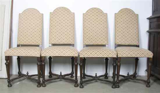 Appraisal: A Set of Four Continental Upholstered Side Chairs each having