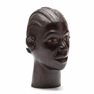 Appraisal: African Carved Hardwood Bust mid th century finely carved with