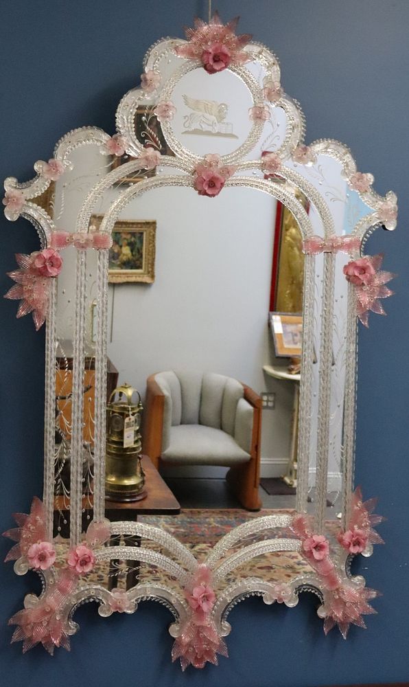 Appraisal: Vintage And Fine Quality Murano Glass Venetian Mirror Nice colors