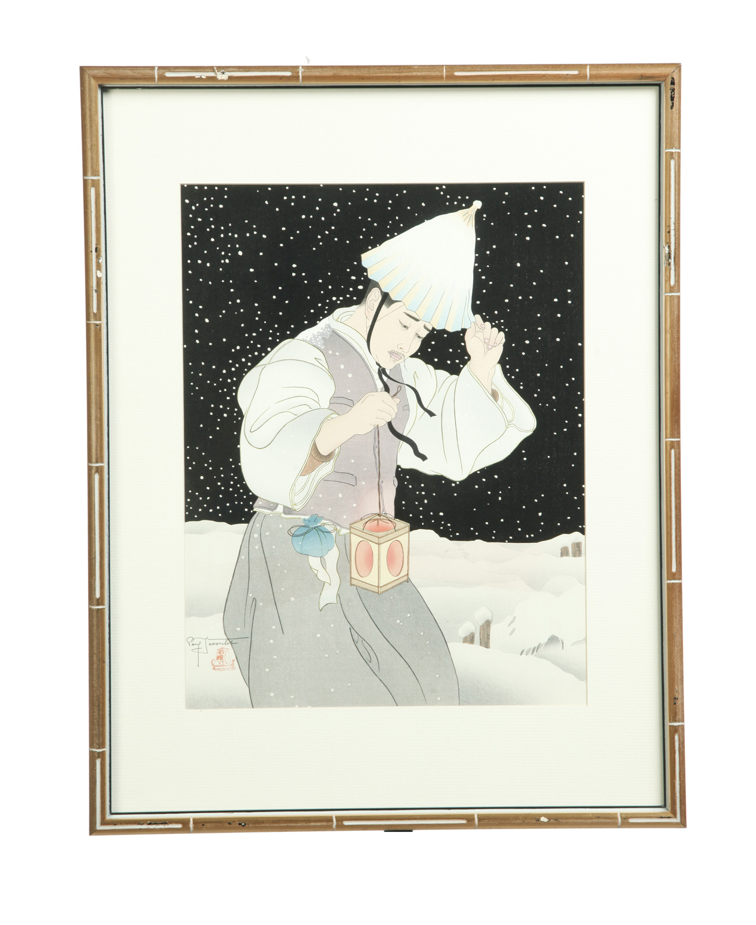 Appraisal: WOODBLOCK PRINT BY PAUL JACOULET FRANCE JAPAN - Nuit de