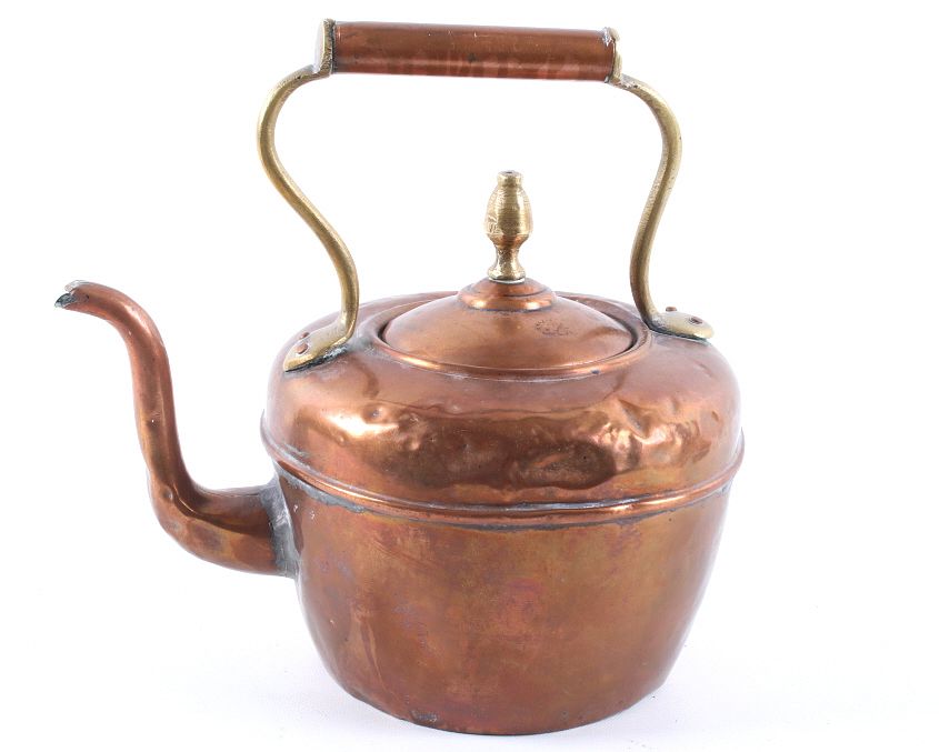 Appraisal: Early 's Copper Brass Tea Kettle Available in this lot