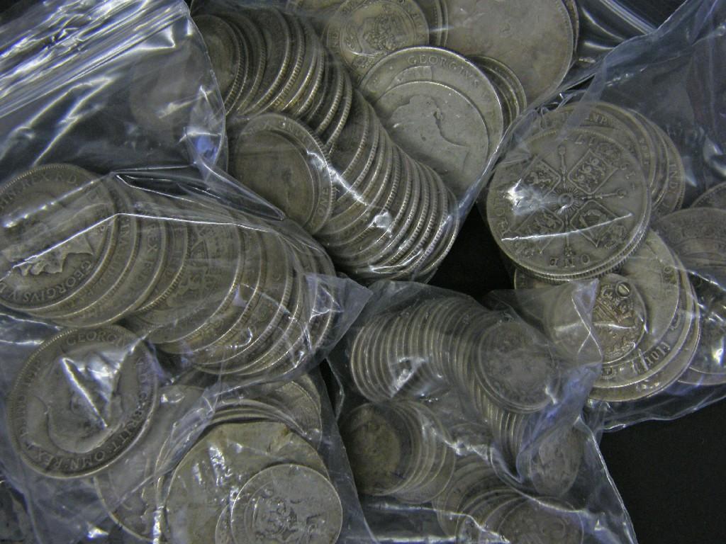 Appraisal: Large collection of sterling silver coins mainly comprising shillings and