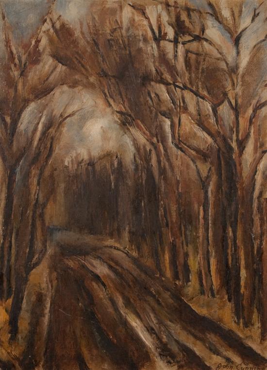 Appraisal: John Cunning American - Forest Path oil on artist board