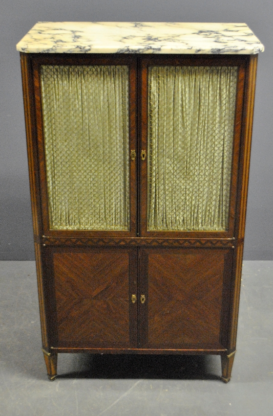 Appraisal: - Italian fruitwood cabinet with a marble top h x