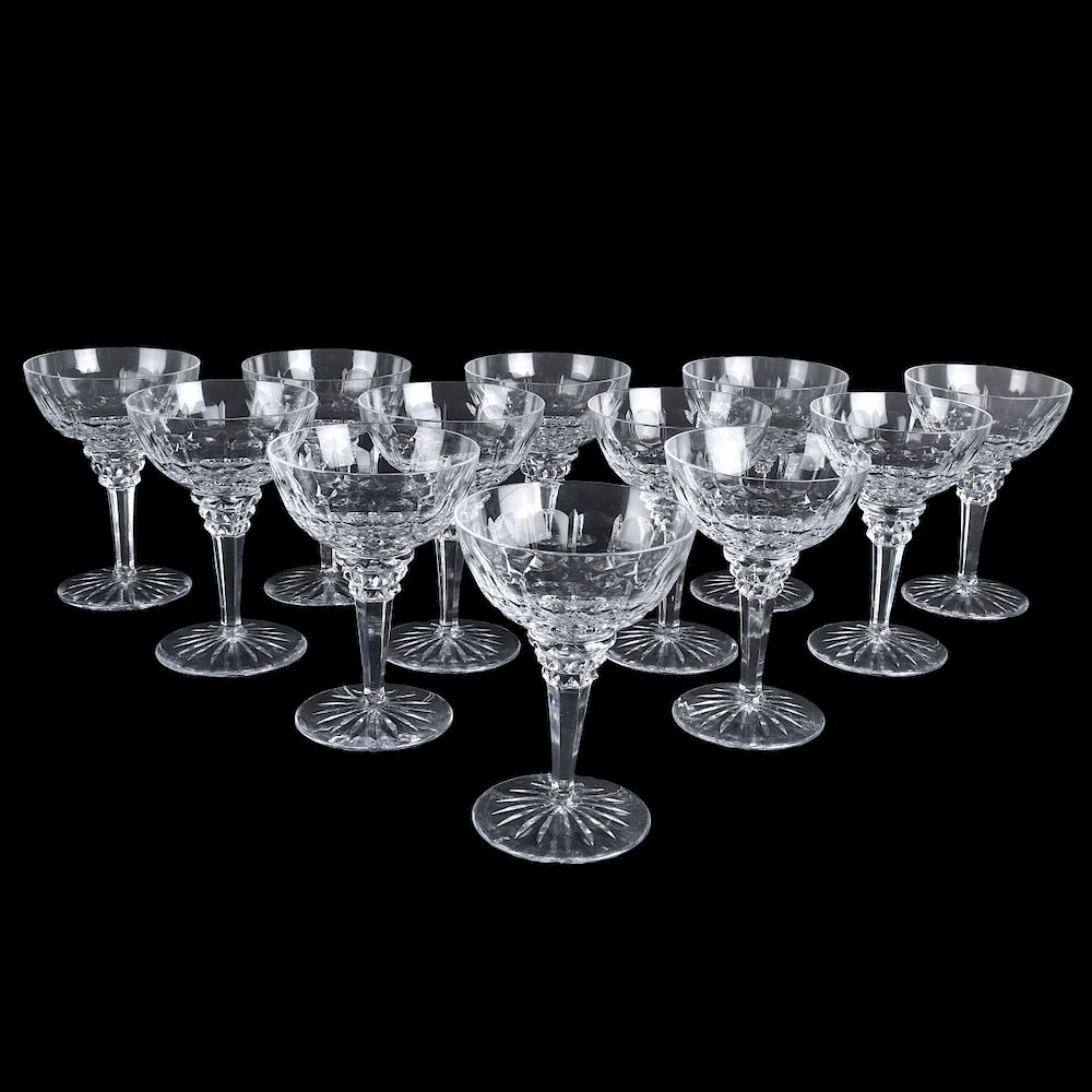 Appraisal: Crystal Coupes Twelve Tiffin Crystal Coupes Unsigned Measures - H