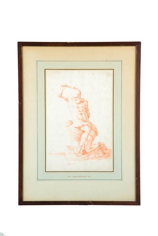 Appraisal: FIGURAL STUDY ATTRIBUTED TO JACOB SCHMUTZER AUSTRIA - Red wash