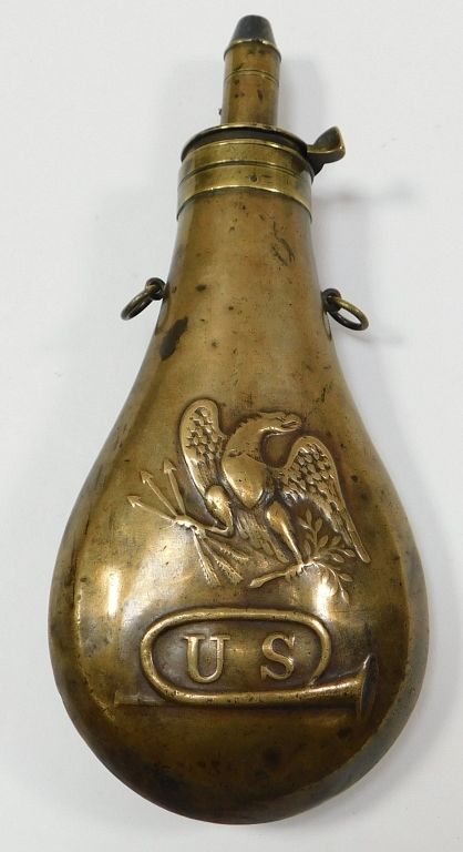 Appraisal: Dingee Bugle Eagle Powder Flask United States C Brass flask