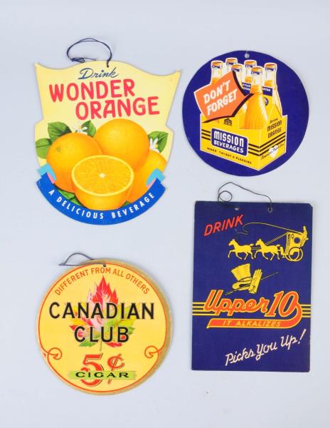 Appraisal: Lot Of Hanging String Signs Lot includes signs advertising Wonder