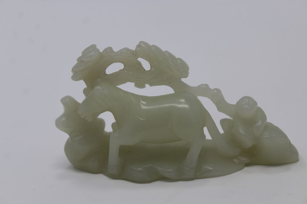 Appraisal: Carved Chinese Jade Horse Figure Carved Chinese Jade Horse Figure