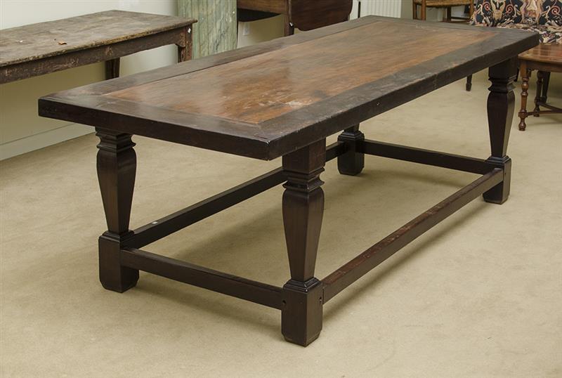 Appraisal: Continental Provincial Mahogany and Stained Hardwood Farm Table Possibly Flemish