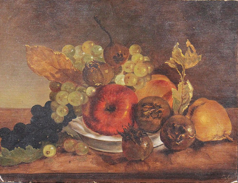 Appraisal: Artist Century Artist Century Still Life with fruits and leaves