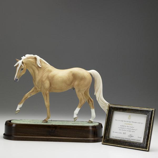 Appraisal: Royal Worcester model of a palomino on wood base modeled