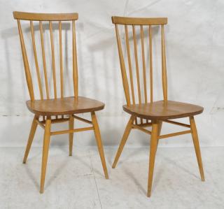 Appraisal: Pr PAUL MCCOBB Style Spindle Back Chairs America Pr PAUL