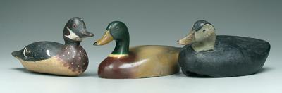 Appraisal: Three factory decoys Wildfowler black duck - in old repaint