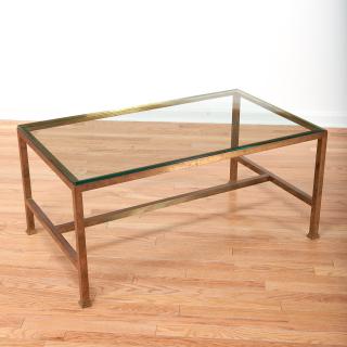 Appraisal: Jacques Quinet style bronze cocktail table Jacques Quinet style bronze