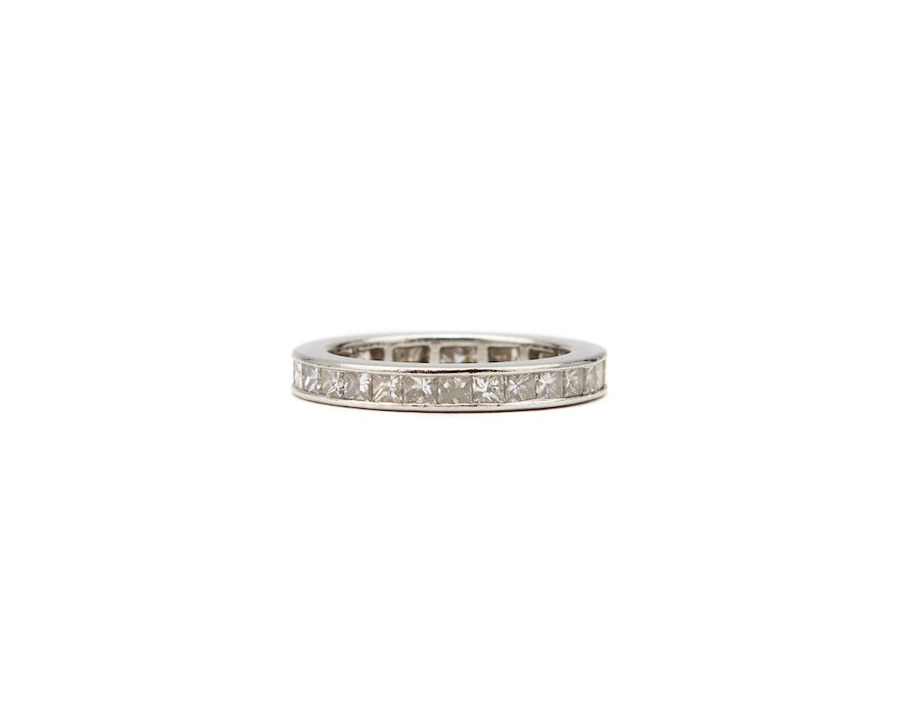 Appraisal: Platinum and Diamond Band Platinum and Diamond Band channel-set with