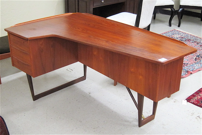 Appraisal: DANISH MODERN TEAKWOOD DESK Peter Lovig Nielsen design Denmark c