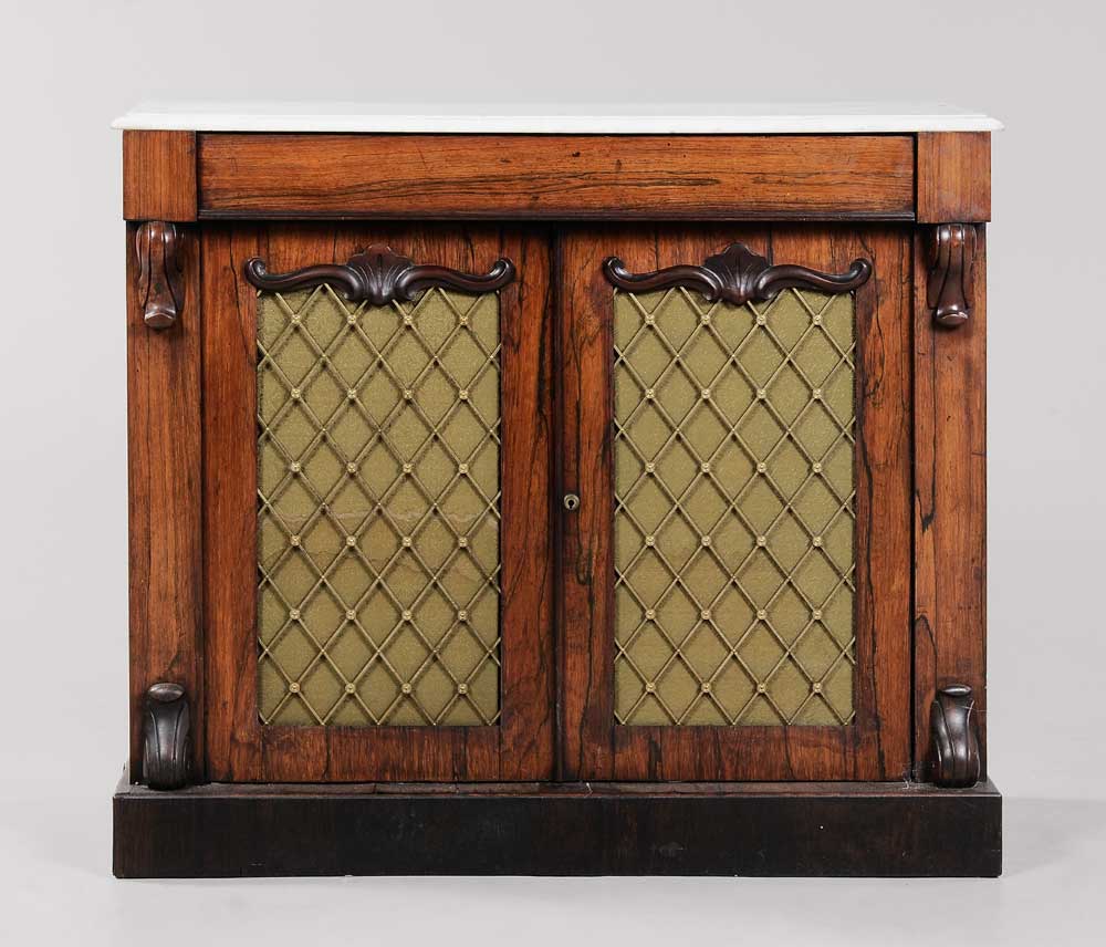 Appraisal: William IV Rosewood Cabinet British th century figured rosewood veneers