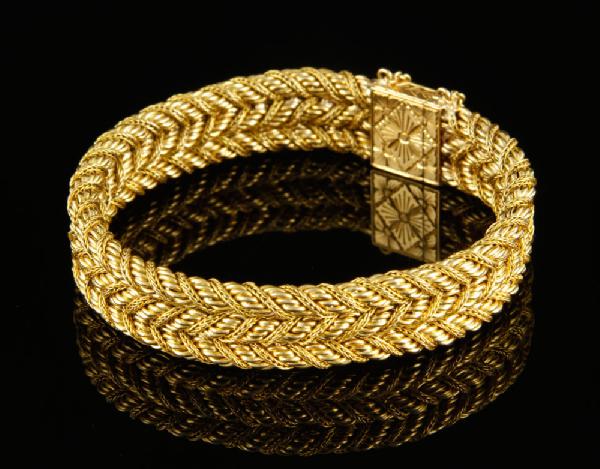 Appraisal: A - Ladies' K Mesh Bracelet Ladies' K yellow gold