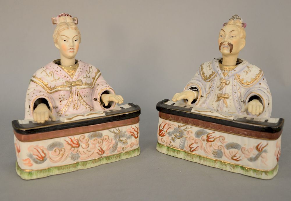 Appraisal: Pair of bisque nodders hand painted and marked Ardalt Japan