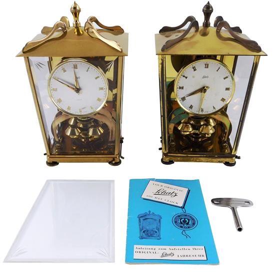 Appraisal: CLOCK Pair Schatz four hundred day anniversary lantern clocks brass