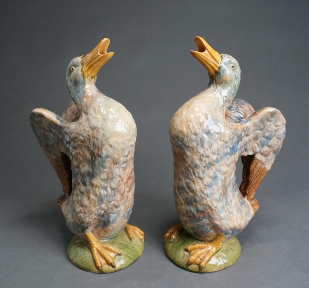 Appraisal: PAIR PORTUGUESE MAJOLICA FIGURES OF DUCKS H IN CM Pair