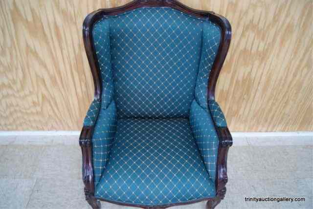 Appraisal: Mahogany Winged Rose Back Parlor Chair From an estate is