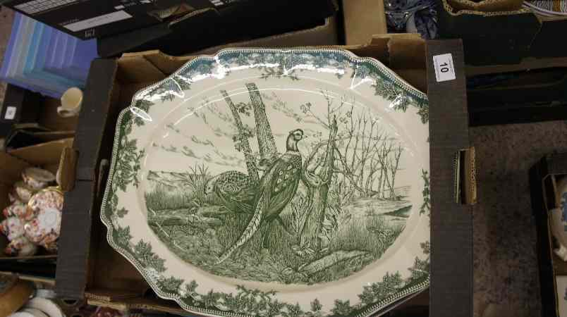 Appraisal: Large Spode Coloured Turkey Platter and a Large Wedgwood Pheasant